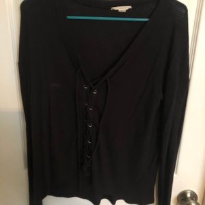 aeropostale black tie shirt